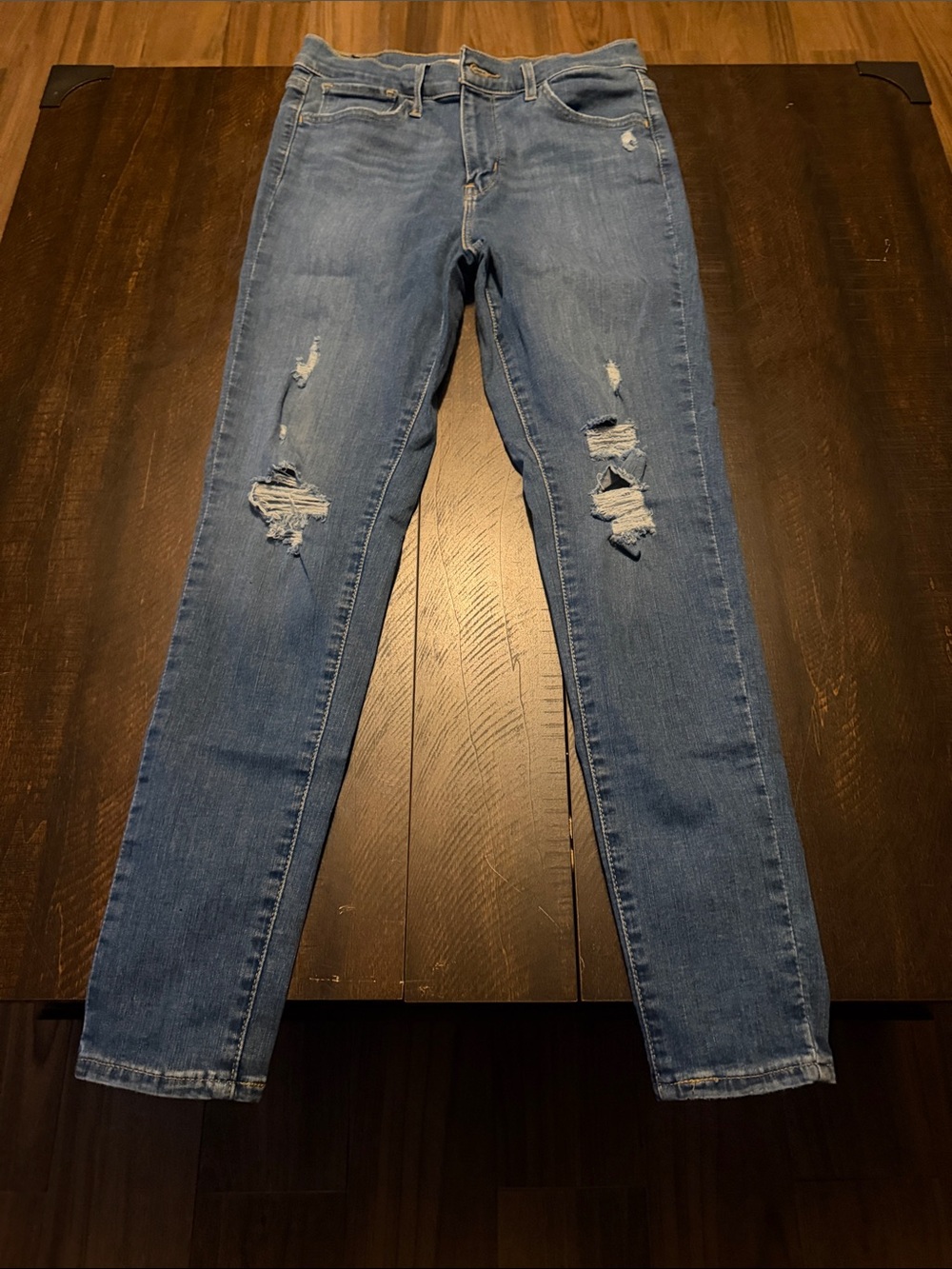 Levi's Women's Distressed Skinny Jeans - Blue Wash